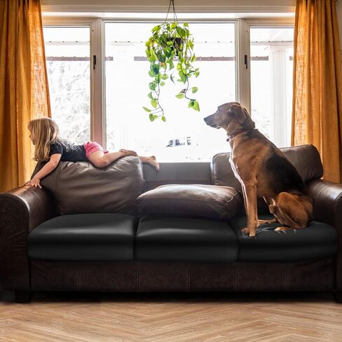 غطاء وسادة أريكة من الجلد الصناعي من فولون، أغطية قابلة للتمدد مقاومة للماء للأريكة، غطاء مقعد كرسي RV، استبدال وسادة الأريكة الفردية، أغطية أريكة من جلد البولي يوريثان (عبوة واحدة، بني) in Kuwait