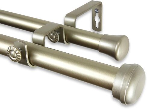 Rod Desyne Rosen 1" od-Double Set Curtain Rod, 160-240", Mahogany in Saudi Arabia