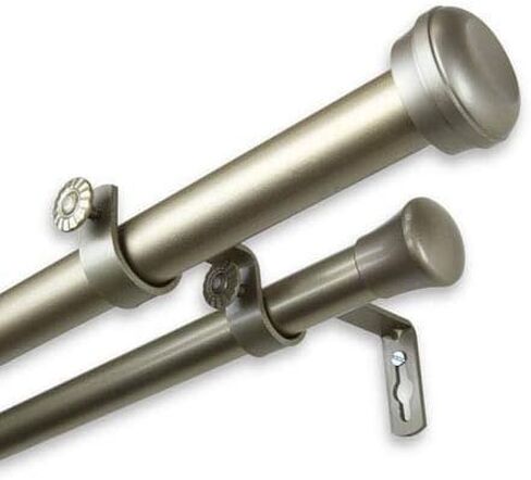 Rod Desyne Rosen 1" od-Double Set Curtain Rod, 160-240", Mahogany in Saudi Arabia