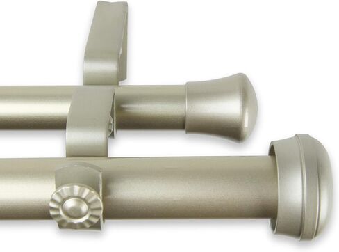 Rod Desyne Rosen 1" od-Double Set Curtain Rod, 160-240", Mahogany in Saudi Arabia