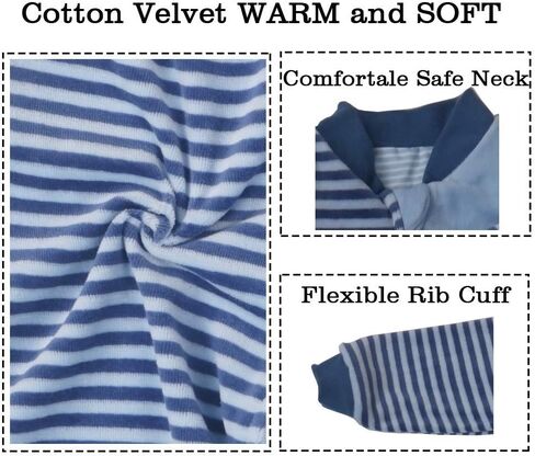 BLOOMSTAR Toddler Sleep Sack Long Sleeves (4-6T) - Tog 2.0 Warm Cotton Baby Sleeping Bag with Arms 5 Years Extra Large Kids Wearable Blanket,Velvet, 4 Seasons in Kuwait
