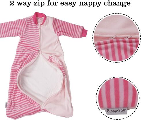 BLOOMSTAR Toddler Sleep Sack Long Sleeves (4-6T) - Tog 2.0 Warm Cotton Baby Sleeping Bag with Arms 5 Years Extra Large Kids Wearable Blanket,Velvet, 4 Seasons in Saudi Arabia