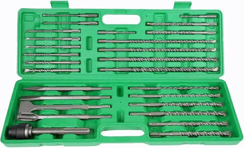 REETAI-FOUR 27 PCS SDS Plus Rotary Hammer Drill Bits & Chisels Set, Concrete Masonry Hole Tool with Storage Case,Carbide Tipped for Brick, Stone and Concrete. (27 PCS) in Kuwait