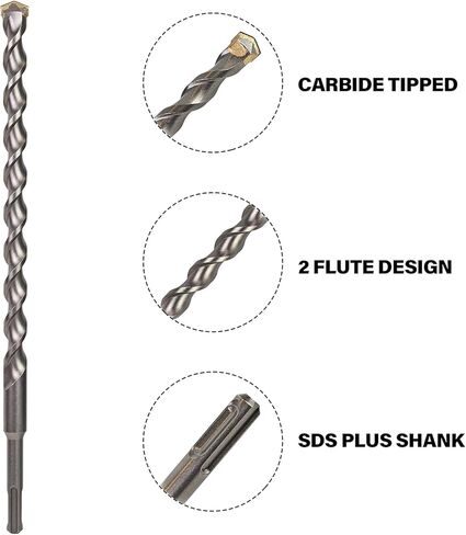 REETAI-FOUR 27 PCS SDS Plus Rotary Hammer Drill Bits & Chisels Set, Concrete Masonry Hole Tool with Storage Case,Carbide Tipped for Brick, Stone and Concrete. (27 PCS) in Kuwait