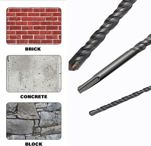 REETAI-FOUR 27 PCS SDS Plus Rotary Hammer Drill Bits & Chisels Set, Concrete Masonry Hole Tool with Storage Case,Carbide Tipped for Brick, Stone and Concrete. (27 PCS) in Kuwait