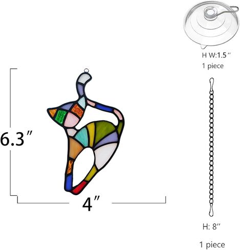 BOXCASA White Cat Decor Stained Glass Window Hanging,Funny Cat Gifts for Cat Lovers Stained Glass Suncatchers,Cat Themed Gifts Cat Decoration for Livingroom Bedroom Kitchen Room in Kuwait