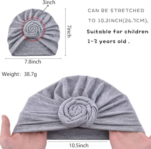 6 Pieces Baby Turban Hats Cotton Infant Knot Beanie Turbans for Newborn Girls Boys Soft Head Wrap Toddler Kids Cap in Saudi Arabia
