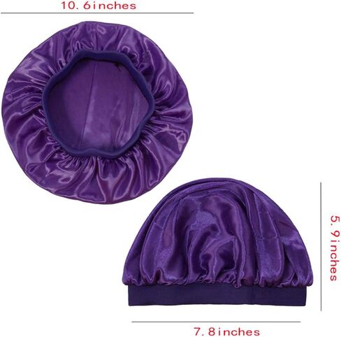 DuoZan 2 عبوة من قبعات الساتان للأطفال للنوم الليلي، قبعة استحمام واسعة النطاق، قبعات حمام للأطفال الصغار in Kuwait
