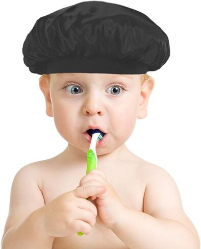 DuoZan 2 عبوة من قبعات الساتان للأطفال للنوم الليلي، قبعة استحمام واسعة النطاق، قبعات حمام للأطفال الصغار in Kuwait