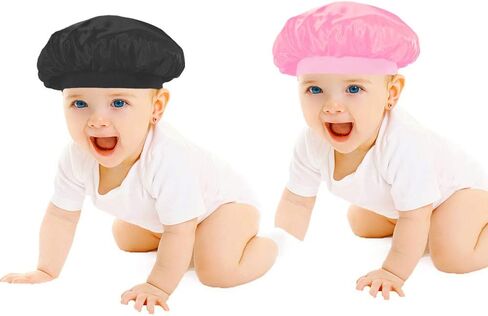 DuoZan 2 عبوة من قبعات الساتان للأطفال للنوم الليلي، قبعة استحمام واسعة النطاق، قبعات حمام للأطفال الصغار in Kuwait