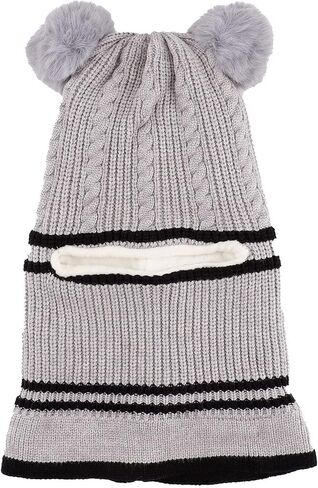 Toddler Winter Hat,Baby Winter Hat Scarf Set,Boys Girls Winter Hood Scarf Beanie Fleece Balaclava Earflap Skull Cap 2-5T in Saudi Arabia