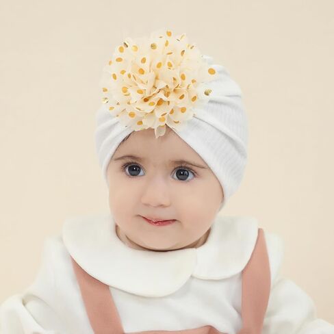 سيناسي مجموعة من 8 قطع من قبعات عمامة مستشفى الحضانة بتصميم زهور منقطة من الشيفون، قبعات صغيرة للبنات الصغيرات والرضع، ابيض وزهري ديرتي بينك وبورغندي وكاكي ومسطردة واخضر مينت in Kuwait