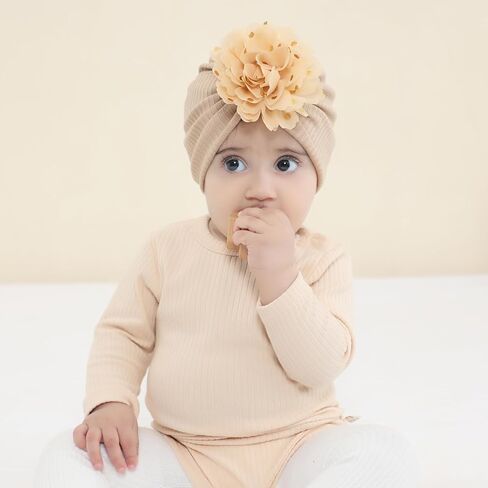 سيناسي مجموعة من 8 قطع من قبعات عمامة مستشفى الحضانة بتصميم زهور منقطة من الشيفون، قبعات صغيرة للبنات الصغيرات والرضع، ابيض وزهري ديرتي بينك وبورغندي وكاكي ومسطردة واخضر مينت in Kuwait