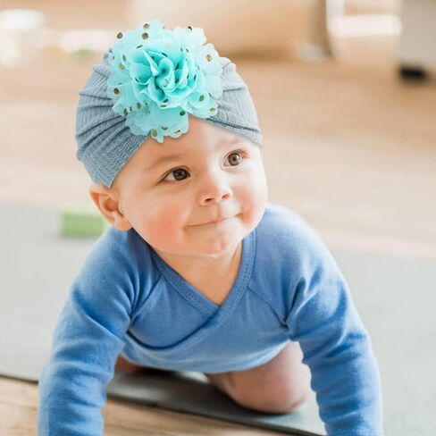 سيناسي مجموعة من 8 قطع من قبعات عمامة مستشفى الحضانة بتصميم زهور منقطة من الشيفون، قبعات صغيرة للبنات الصغيرات والرضع، ابيض وزهري ديرتي بينك وبورغندي وكاكي ومسطردة واخضر مينت in Kuwait