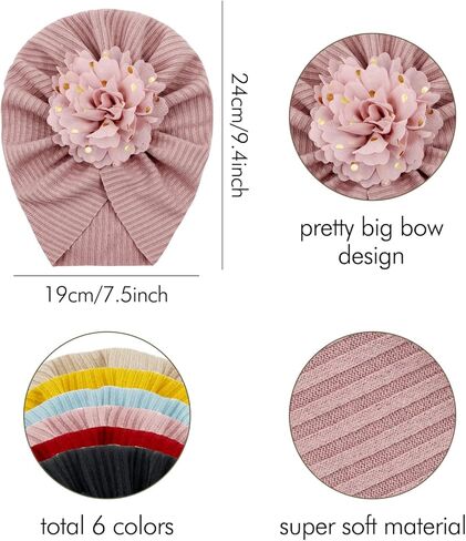 سيناسي مجموعة من 8 قطع من قبعات عمامة مستشفى الحضانة بتصميم زهور منقطة من الشيفون، قبعات صغيرة للبنات الصغيرات والرضع، ابيض وزهري ديرتي بينك وبورغندي وكاكي ومسطردة واخضر مينت in Kuwait