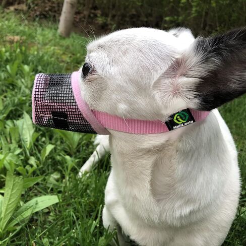 MOIILAVIN Dog Muzzle,Soft Mesh Muzzle for Barking Grooming Biting Chewing for Small Medium Breeds, Barkless Mesh Muzzle Stop Puppy Eating Poop&Rocks XXS XS S (Pink, XXS) in Kuwait