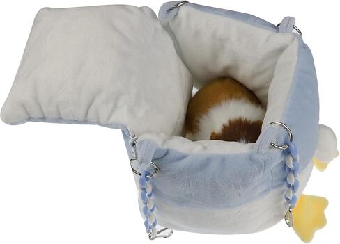 لطيف القطبية الصوف الهامستر الشتاء سرير دافئ، لينة تهدئة زيبر الهامستر أرجوحة، متعددة الوظائف الحيوانات الصغيرة قفص سرير معلق أرجوحة للهامستر السكر طائرة شراعية النموس عش السرير الدافئة الملحقات in Kuwait