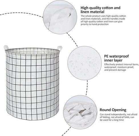 Collapsible Laundry Basket in Bedroom Waterproof Laundry Hamper in Bathroom Large Laundry Bag in College Dormitory Cloakroom Livingroom Nursery Organizer Toy Bin in Kuwait