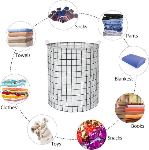 Collapsible Laundry Basket in Bedroom Waterproof Laundry Hamper in Bathroom Large Laundry Bag in College Dormitory Cloakroom Livingroom Nursery Organizer Toy Bin in Kuwait
