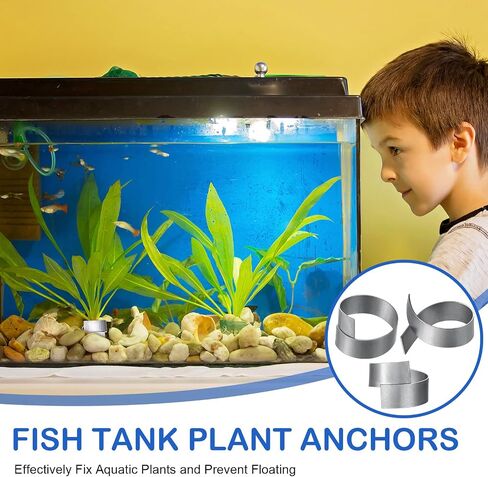 40 Pcs Aquarium Plant Over Weight Anchor About of 40 Pcs Plant Weights Anchors for Fish Tank 4 Inch Can Cut Metal Strips 400g Weight Anchor for Live Plants Reinforced Weight Prevents Floating in Saudi Arabia