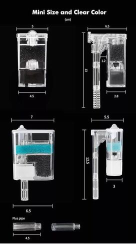 فلتر كيوب ون ميني نانو شفاف من بيتز لايف وورلد لحوض السمك الصغير والوعاء | 2.5 واط | 250 لتر/ساعة in Kuwait