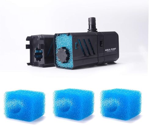 مضخة مياه غاطسة من Insputer مضخة هواء لحوض السمك مع مرشحين قسمين لخزان الأسماك والسلحفاة وبركة المياه المالحة والمياه العذبة (استبدال الفلتر 3 قطع) in Kuwait