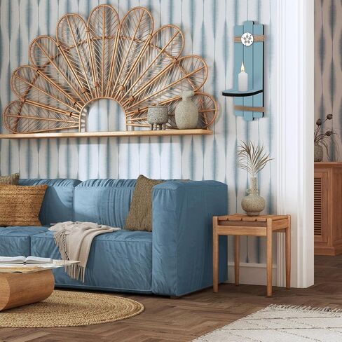 مجموعة شمعدانات شموع حائطية بدولار رملي مكونة من 2، حوامل شموع خشبية مثبتة على الحائط بطابع المحيط للحمام وغرفة المعيشة وغرفة الطعام وتزيين المكتب in Kuwait