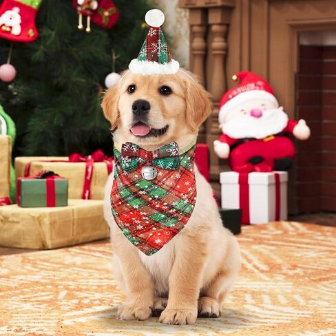 3 قطع عيد الميلاد الكلب سانتا قبعة، 2023 قبعة عيد الميلاد الكلب مع باندانا وربطة عنق قابل للتعديل دائم الكلب حيوان أليف عيد الميلاد زي الزي عطلة سانتا قبعة عيد الميلاد هدية لمتوسط ​​صغير الكلب القط الحيوانات الأليفة in Kuwait