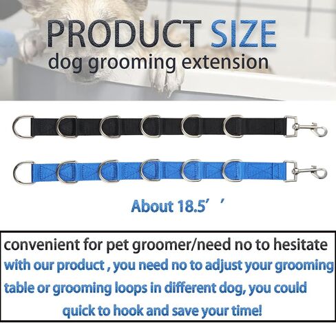 Dog Grooming Loops Extension Strap 2 PCS 6 D-Ring Dogs Grooming Table Arm Extender Straps Groom Restranit Noose Leash Quick Release Loop for Pets Salon (Purple & Green) in Kuwait