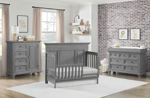 Oxford Baby Weston Crib to Toddler Bed Guard Rail Conversion Kit, Vintage White, Green Guard Gold Certified in Kuwait