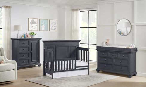 Oxford Baby Weston Crib to Toddler Bed Guard Rail Conversion Kit, Vintage White, Green Guard Gold Certified in Saudi Arabia