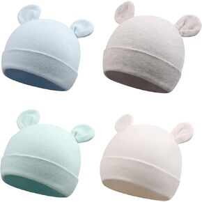 Cotton Newborn Baby Girls Hat Spring Newborn Boys Hat Cute Rabbit Infant Beanie in Kuwait