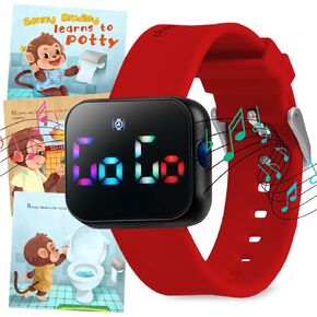 Potty Training Watch for Kids V2 – A Water Resistant Potty Reminder Device for Boys & Girls to Train Your Toddler with Fun/Musical & Vibration Interval Reminder with Potty Training eBook (Navy) in Kuwait