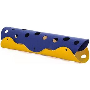 Cat Tunnels,Foldable Pet Tunnel Tube Bed with Holes, DIY Cats Play Mat Cat Activity Rug Toy for Interactive/Exercise Felt Cloth Random Combinations and Infinite Extension (Blue Yellow) in Saudi Arabia