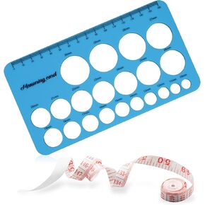 2Pcs Nipple Rulers for Flange Sizing, Silicone & Soft Flange Size Measure for Nipples, Nipple Flange Measuring Tool with 1.5m Soft Tape Measure, Nipple Sizer Nipple Measurement Tool for Flanges