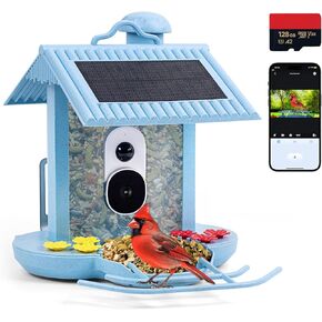 جهاز تغذية الطيور INHDBOX مع كاميرا، وحدة تغذية الطيور الذكية بسعة 128 جيجابايت مع كاميرا، وحدة تغذية الطيور في الهواء الطلق، بيت الطيور، Furbo، كاميرا تغذية الطيور النافذة، التقاط الطيور تلقائيًا وإخطارها، الذكاء الاصطناعي لتحديد أنواع الطيور in Kuwait