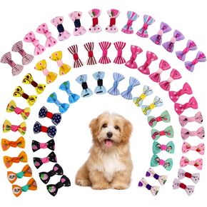 Comsmart 30 زوجًا، 60 قطعة من أقواس الحيوانات الأليفة للكلاب الجرو وأشرطة Grosgrain مع مشابك معدنية، لطيفة صغيرة متوسطة الحجم للكلاب ذات شعر طويل للحيوانات الأليفة، أقواس رائعة للعناية بالفتيات in Kuwait