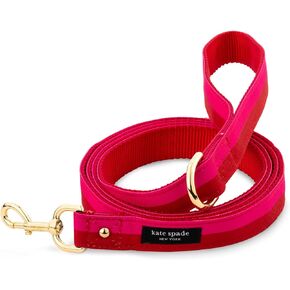 Kate Spade New York 4.5ft Dog Leash, Heavy Duty Leash for Female or Male Dogs, Cute Pet Leash with Gold Metal Hardware, Long Dog Lead for Small and Medium Breeds (Red and Pink) in Kuwait