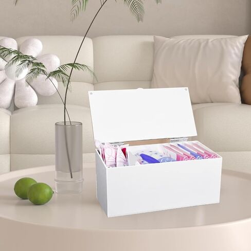 حاوية تخزين المناديل الصحية من الاكريليك، منظم الوسادات والسدادات القطنية لفترة الدورة الشهرية، موزع المناديل الصحية، صندوق تخزين الوسادات الصحية للنساء والفتيات المراهقات، منظم الوسادات والسدادات in Kuwait