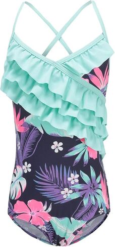 Moon Tree Girls One Piece Swimsuits Ruffle Swimwear Beach Bathing Suit 2-14 Years in Saudi Arabia