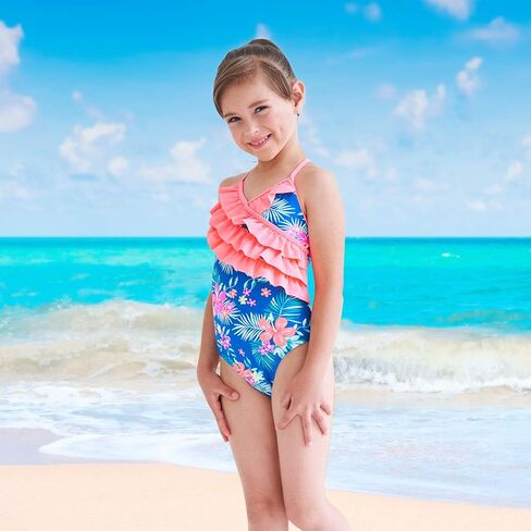 Moon Tree Girls One Piece Swimsuits Ruffle Swimwear Beach Bathing Suit 2-14 Years in Saudi Arabia
