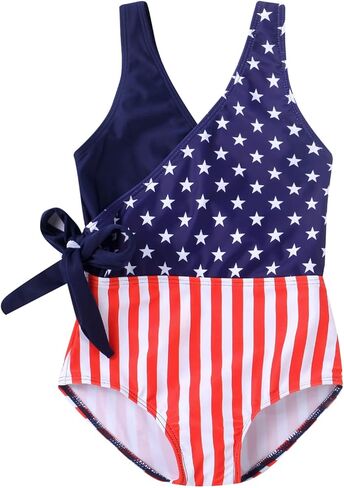 بدلة سباحة YIRONGWANG للفتيات الصغيرات، ملابس سباحة للفتيات الصغيرات قطعة واحدة بعقدة صيفية UPF50+ بدلة استحمام للشاطئ 12M-6Years in Kuwait