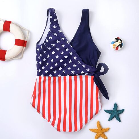 بدلة سباحة YIRONGWANG للفتيات الصغيرات، ملابس سباحة للفتيات الصغيرات قطعة واحدة بعقدة صيفية UPF50+ بدلة استحمام للشاطئ 12M-6Years in Kuwait