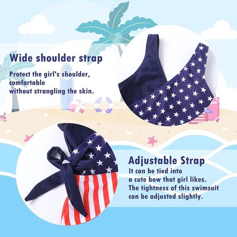 بدلة سباحة YIRONGWANG للفتيات الصغيرات، ملابس سباحة للفتيات الصغيرات قطعة واحدة بعقدة صيفية UPF50+ بدلة استحمام للشاطئ 12M-6Years in Kuwait