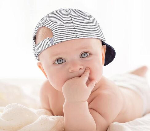 Baby Boy Baseball Cap Striped Sunhat Letter Sun Protection Hat,Sun Hat for Baby Boy and Baby Girl in Saudi Arabia