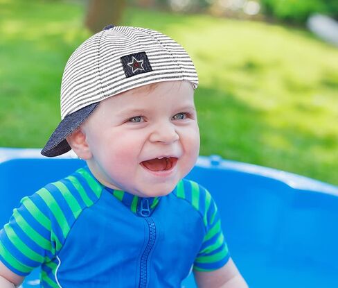 Baby Boy Baseball Cap Striped Sunhat Letter Sun Protection Hat,Sun Hat for Baby Boy and Baby Girl in Saudi Arabia