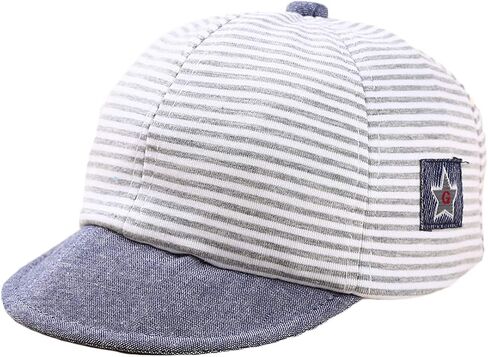 Baby Boy Baseball Cap Striped Sunhat Letter Sun Protection Hat,Sun Hat for Baby Boy and Baby Girl in Saudi Arabia