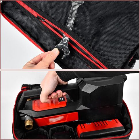 Peciue Air Compressor Bag Compatible with Milwaukee 2771-20 M18 Transfer Pump, Water Pump Holder for Drill Electric Vaccum Cordless Pressure Washer, Carrying Box for Battery Pack and More (Case Only) in Kuwait