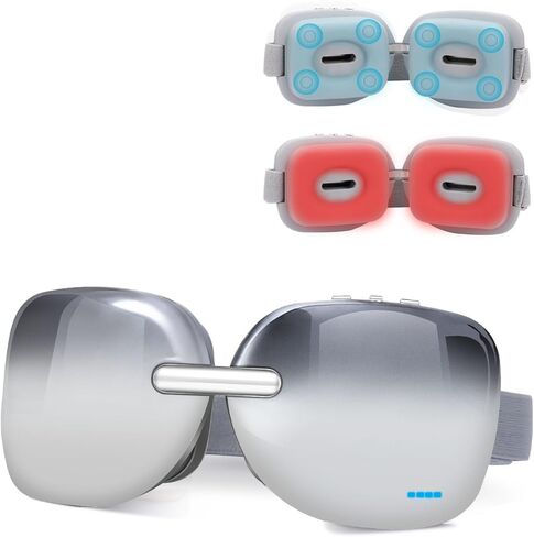 مدلك العين، قناع تدليك العين الساخن مع نافذة رؤية واهتزاز، الاسترخاء وتقليل إجهاد العين والهالات السوداء واكياس العين الجافة لتحسين النوم in Kuwait