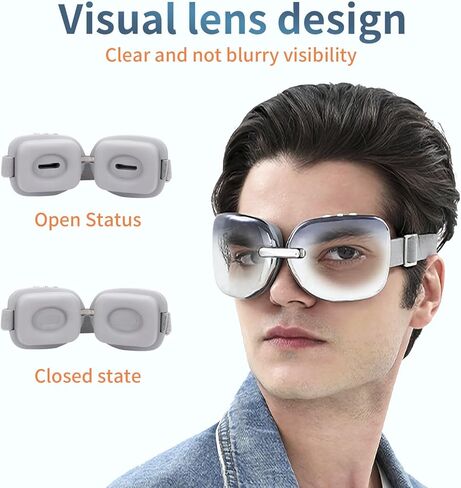 مدلك العين، قناع تدليك العين الساخن مع نافذة رؤية واهتزاز، الاسترخاء وتقليل إجهاد العين والهالات السوداء واكياس العين الجافة لتحسين النوم in Kuwait